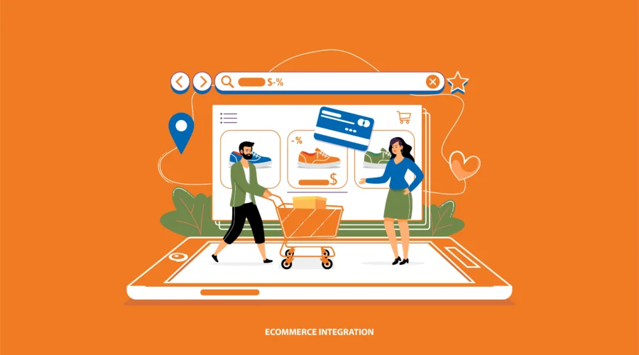 Illustration depicting seamless Ecommerce integration