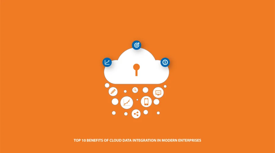 Top 10 benefits of cloud data integration for modern enterprises, including enhanced efficiency, reduced costs, and improved decision-making