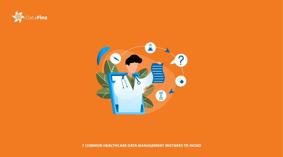 Doctor reviewing inaccurate patient data on a digital dashboard due to poor healthcare data management practices.